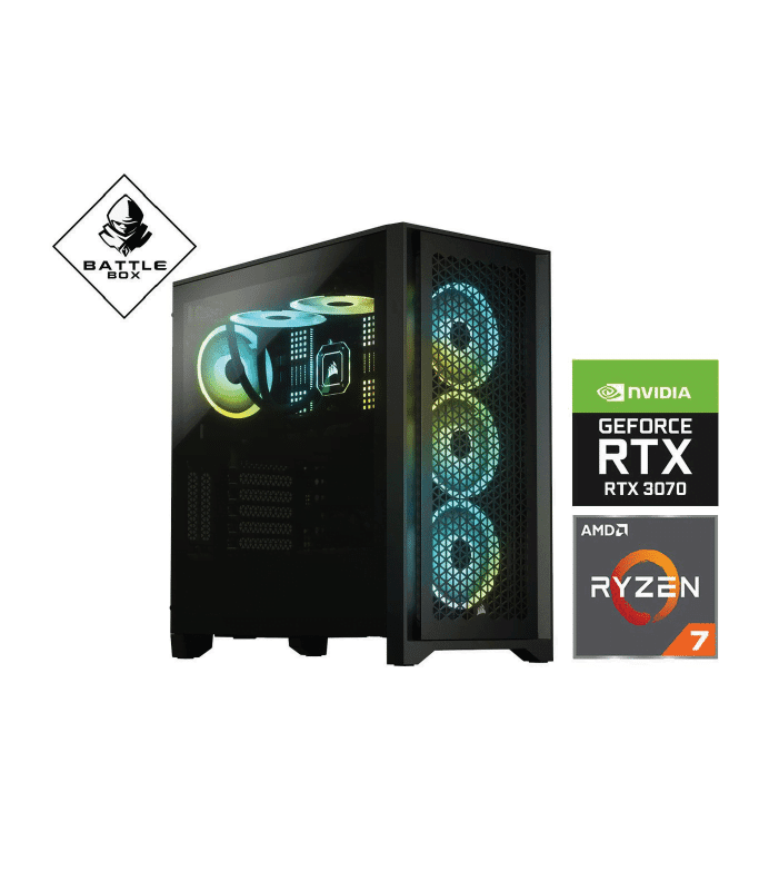 BattleBox A222 RTX 3070 AMD Ryzen 7 16GB 500GB SSD 2TB HDD Gaming