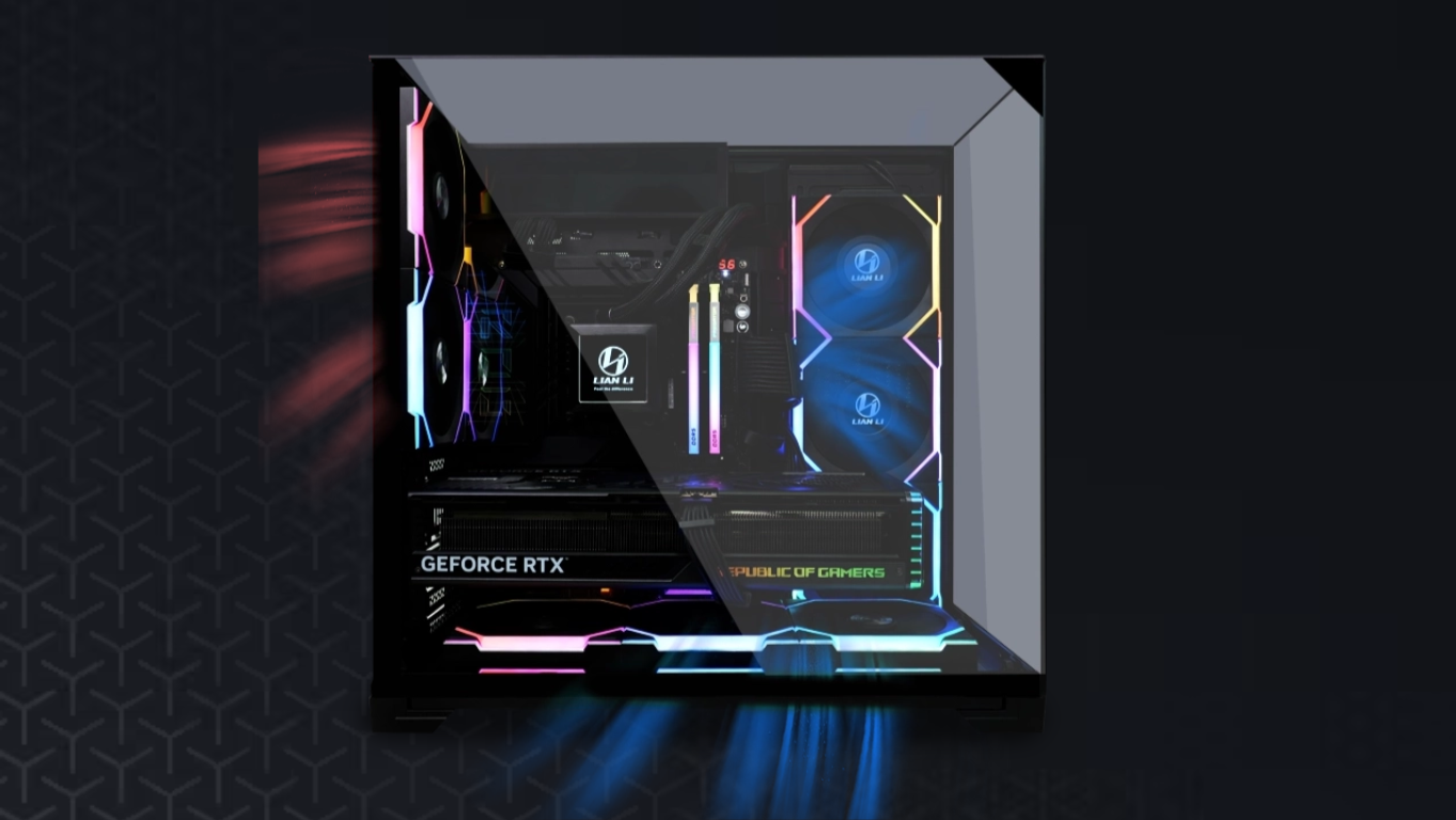 BattleBox Pro Elite gaming PC in a Lian Li O11 Vision Compact case