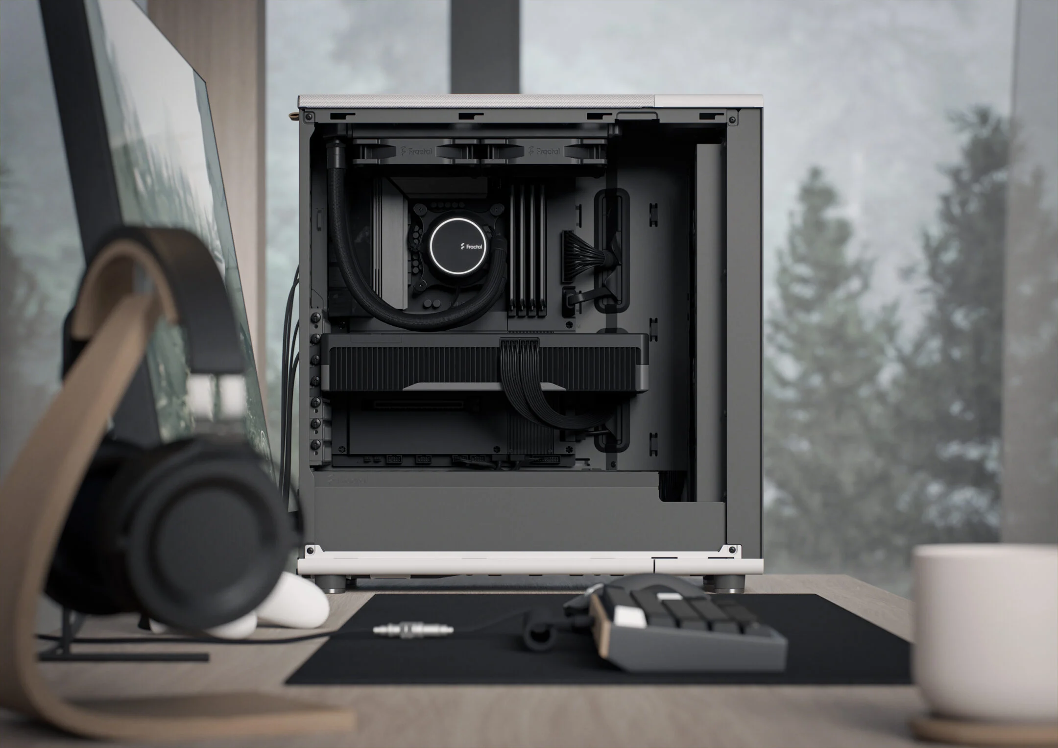 Fractal Design North Charcoal Black case with wood front panel