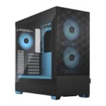 Fractal Design Pop Air RGB (Cyan Core TG) Gaming Case w/ Clear Glass Window, ATX, Hexagonal Mesh Front, Cyan Interior/Accents, 3 RGB Fans & ARGB Controller - Image 2