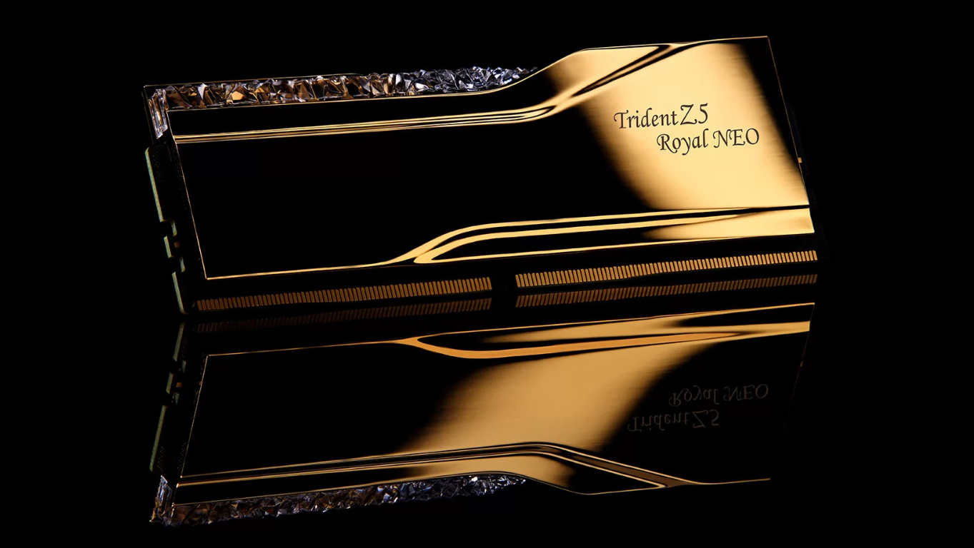G.Skill Royal RGB EXPO 64GB DDR5 6000MHz CL28 memory in gold