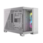 Corsair 2500X RGB Micro ATX Gaming Case, Glass, 2x RGB Fans, Mesh, USB-C, Asus BTF, White