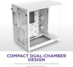 NZXT H6 Flow Compact Dual Chamber White Mid Tower Case - Image 2