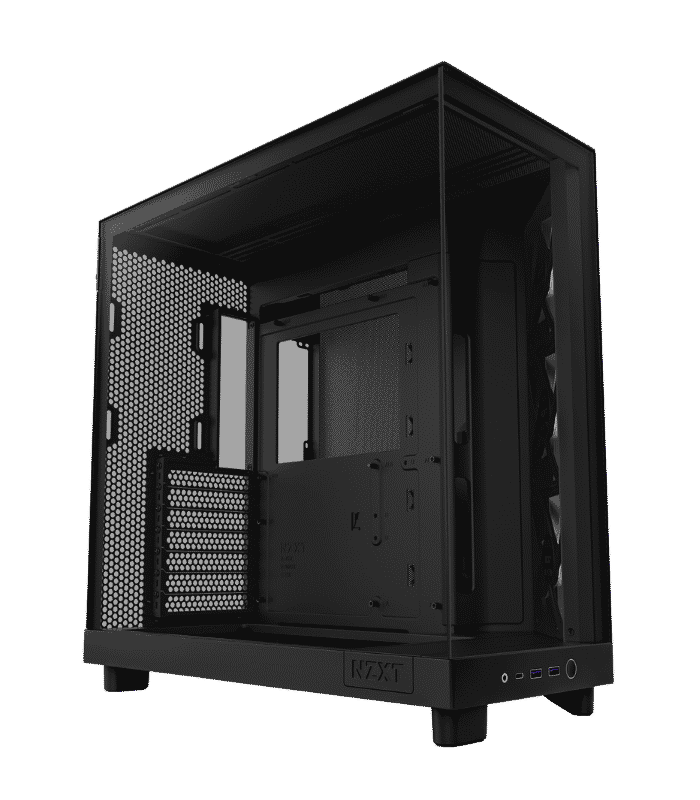 NZXT H6 Flow RGB Black Compact Dual-Chamber Tempered Glass PC Case