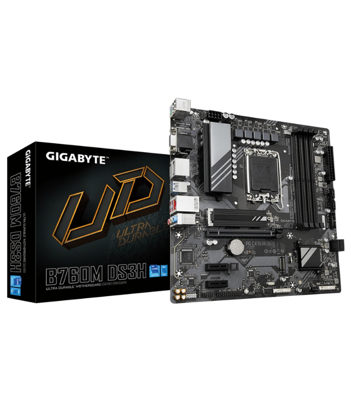 Gigabyte B760M DS3H Gigabyte B760M DS3H – Intel 14th Gen, 7600MHz DDR5, 2x PCIe 4.0 M.2, 2.5GbE LAN, LGA 1700 - Image 1