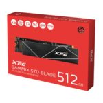 ADATA 512GB XPG GAMMIX S70 Blade M.2 NVMe SSD, M.2 2280, PCIe 4.0, 3D NAND, R/W 7400/2600 MB/s, 425K/510K IOPS - Image 2