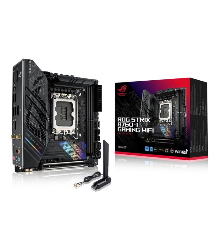 Asus ROG STRIX B760-I GAMING WIFI, Mini ITX, Intel B760, DDR5, Wi-Fi 6E, PCIe5, 2x M.2, RGB
