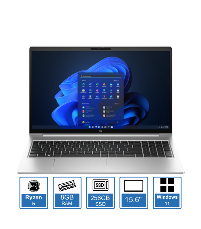 HP 455 G10 Laptop 15.6″ FHD IPS Display AMD Ryzen 5 7530U 8GB RAM 256GB SSD Windows 11 Pro