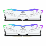 Team T-Force Delta RGB 32GB Kit (2 x 16GB), DDR5, 7200MHz (PC5-57600), CL34, ECC, AMD EXPO & XMP 3.0, PMIC, DIMM Memory, White.