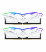 Team T-Force Delta RGB 32GB Kit (2 x 16GB), DDR5, 8000MHz (PC5-6400), CL38, ECC, AMD EXPO & XMP 3.0, PMIC, White.