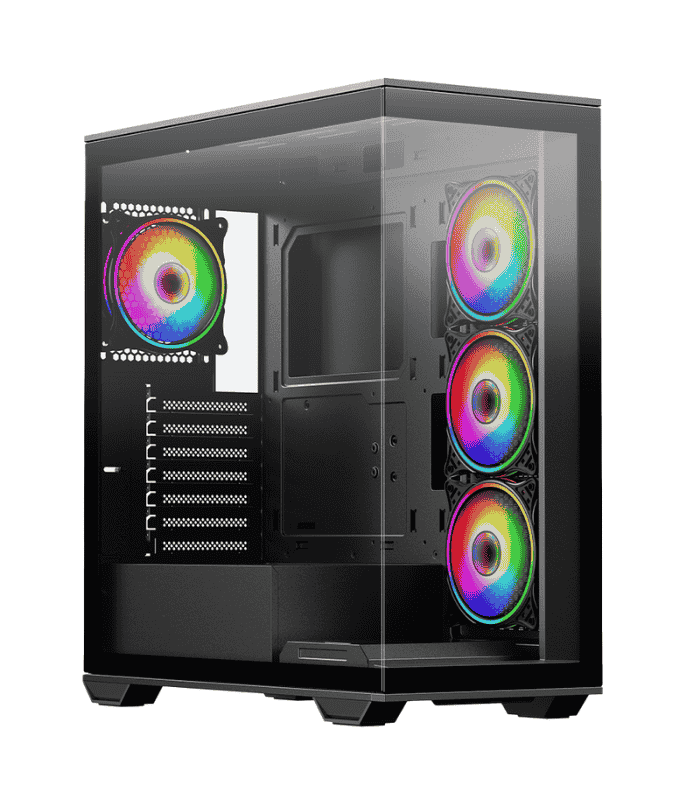 Vida Solus Black ARGB Gaming Case Glass Side And Front ATX