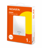 ADATA 1TB HV620S Slim External Hard Drive, 2.5", USB 3.2, 11.5mm Thick, White