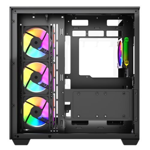 Vida Visio Black ARGB Gaming Cube Case w/ Glass Side, Front & Top, ATX 1 CAA VIDVISIO BLK PR 7