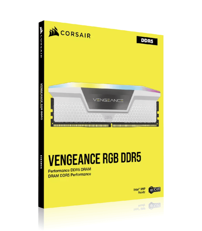 Corsair Vengeance RGB 32GB Kit (2 x 16GB), DDR5, 6000MHz, CL36, 1.35V, XMP 3.0, PMIC, White, DIMM Memory