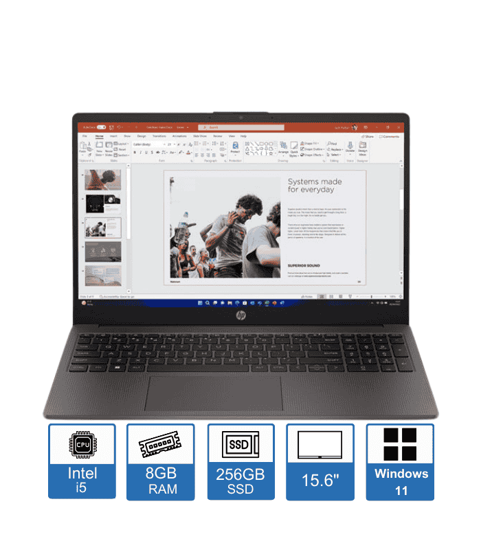 HP Notebook 250 G10 – Intel Core i5-1335U – 8GB RAM – 256GB SSD – 15.6″ FHD – Windows 11 Pro – 1-Year Warranty
