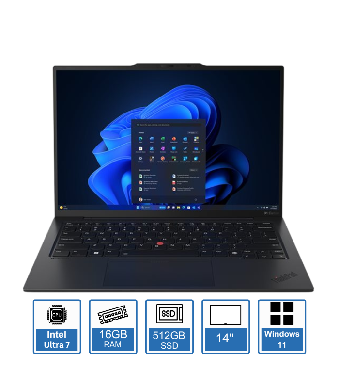 Lenovo ThinkPad X1 Carbon Gen 12 14″ WUXGA Display Intel Core Ultra 7 155U 16GB RAM 512GB SSD Windows 11 Pro 3 Year Premium Warranty