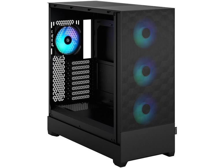 Fractal Design Pop XL Air RGB (Black TG) Gaming Case, E-ATX 3 Pop XL Air RGB Black TGC 7 Left Front Above
