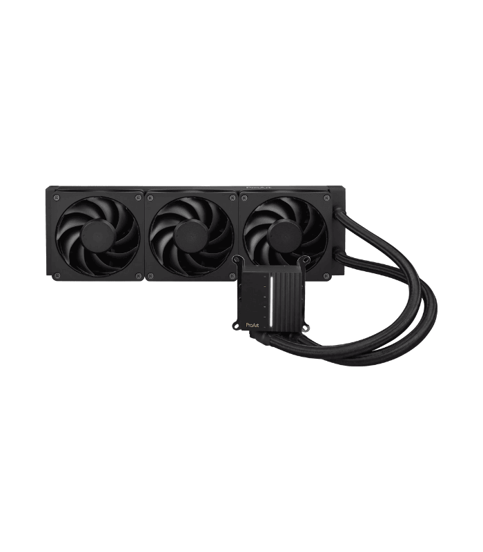 Asus ProArt LC 360 Liquid CPU Cooler, 3 Phase Motor, Alphacool Apex Stealth Metal Power Fans, illuminated Status Meter