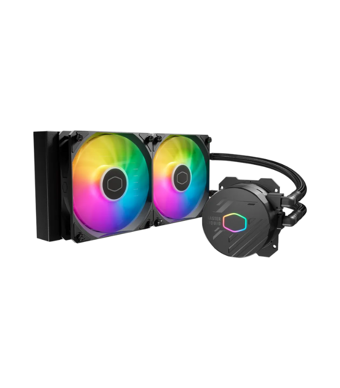Cooler Master MasterLiquid 240 Core II 240mm ARGB Liquid CPU Cooler, Dual Chamber Pump w/ Infinity Mirror, White