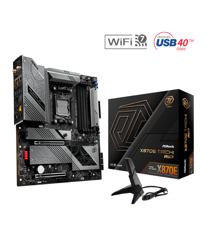 ASRock X870E Taichi Lite EATX – AM5, DDR5, USB4, Wi-Fi 7, 5G LAN, 4x M.2, HDMI