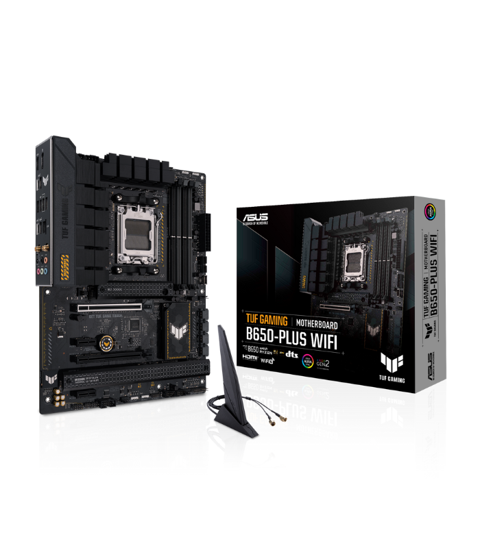 Untitled design - 2025-05-16T150500.679 Asus TUF GAMING B650-PLUS WIFI, AMD B650, AM5, ATX, 4 DDR5, HDMI, DP, Wi-Fi 6, 2.5G LAN, PCIe5, 3x M.2 - Image 1