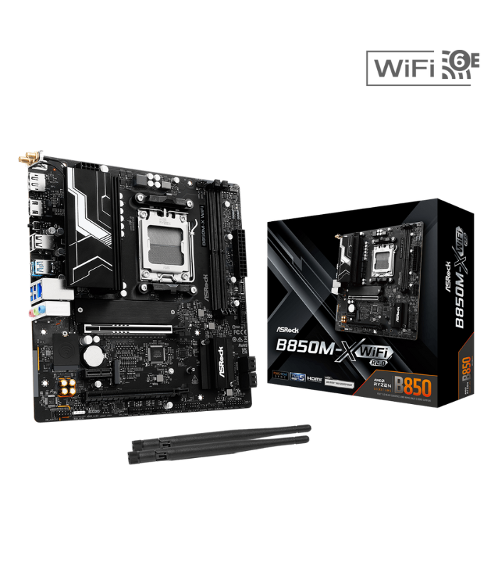 Asrock B850M-X WIFI R2.0, AMD B850, AM5, Micro ATX, 2 DDR5, HDMI, DP, Wi-Fi 6E, 2.5G LAN, 2x M.2