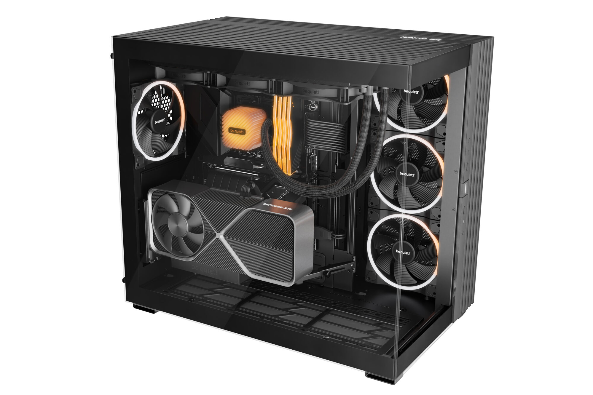 02_Light_Base_900_Black-FX Be Quiet! Light Base 900 FX ARGB Gaming Case Glass Front And Side E-ATX Asus BTF Compatible Black - Image 3