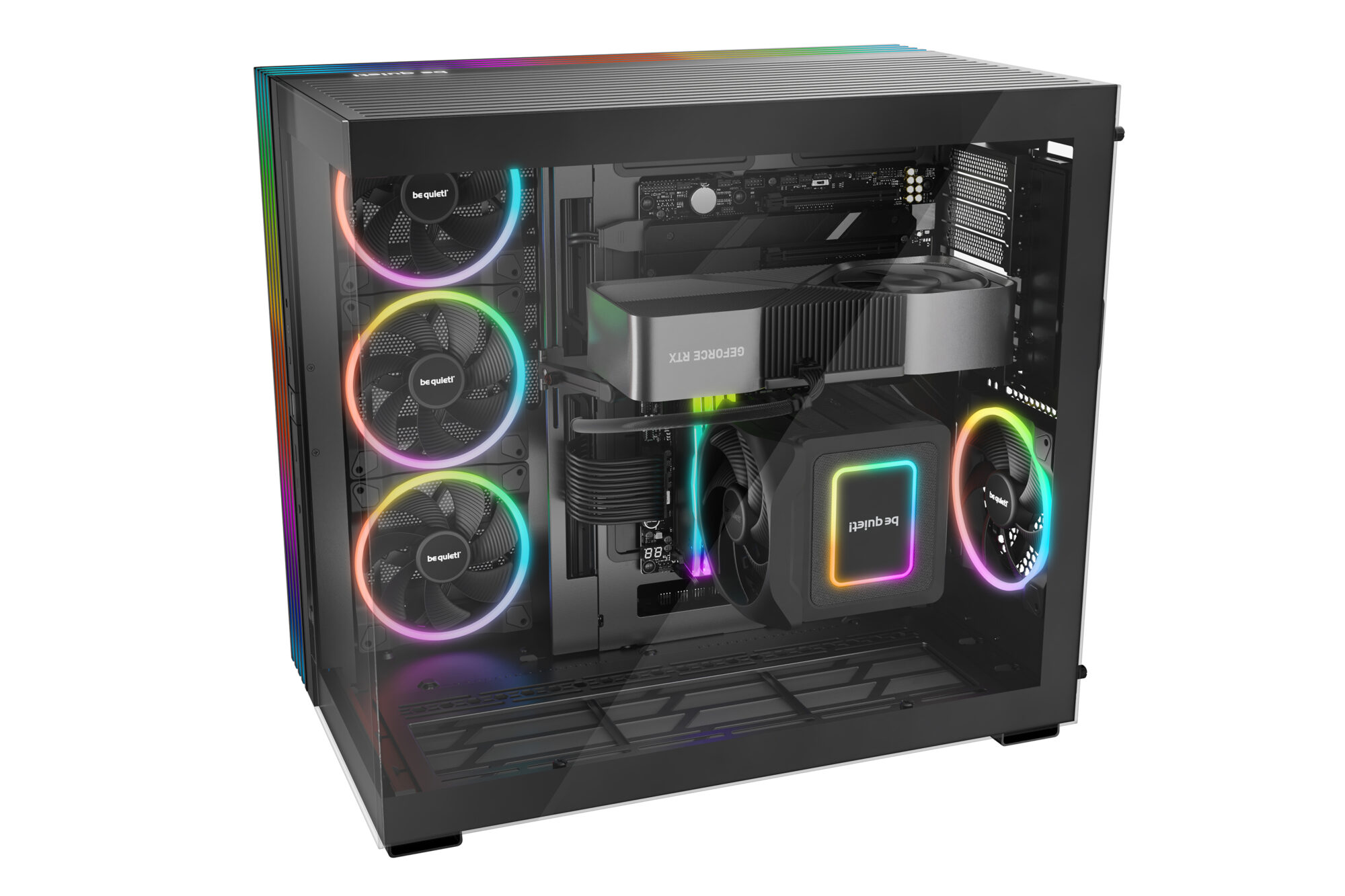 03_Light_Base_900_Black-FX Be Quiet! Light Base 900 FX ARGB Gaming Case Glass Front And Side E-ATX Asus BTF Compatible Black - Image 2