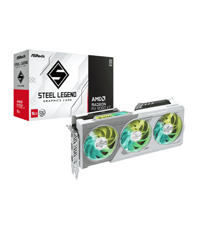 Asrock RX 9060 XT Steel Legend 16GB OC RGB Lighting White