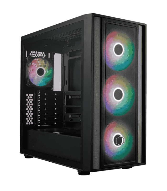 Cooler Master MasterBox 600 Gaming Case w/ Glass Side E-ATX FineMesh Front Black