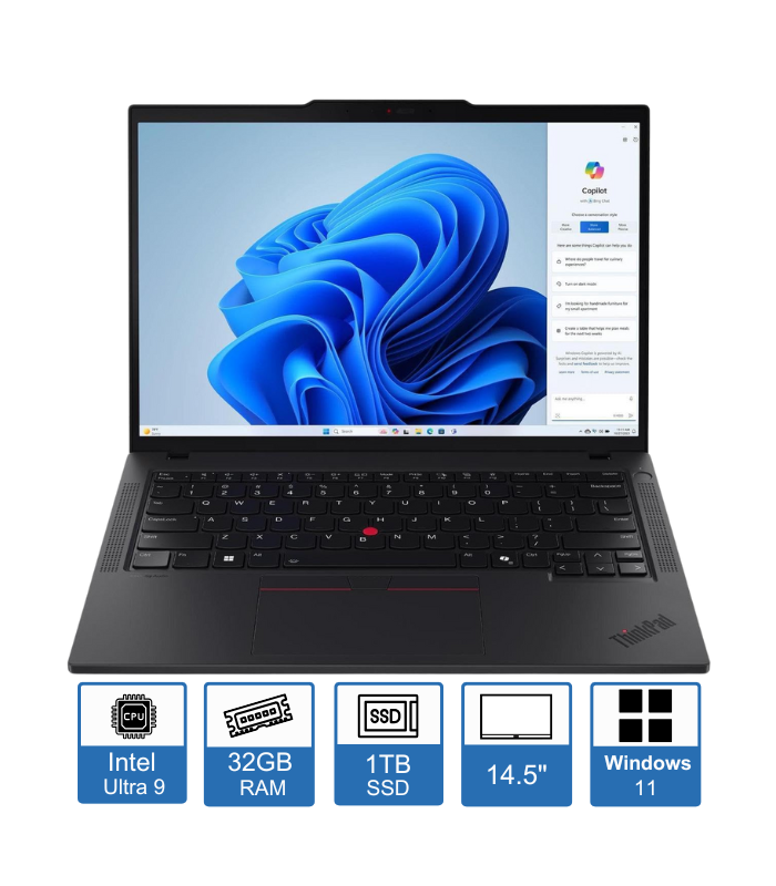 Lenovo ThinkPad P14s Gen 5 – 14.5″ WQXGA Display – Intel Core Ultra 9 185H – 32GB RAM – 1TB SSD – Windows 11 Pro – 1-Year Premier Support