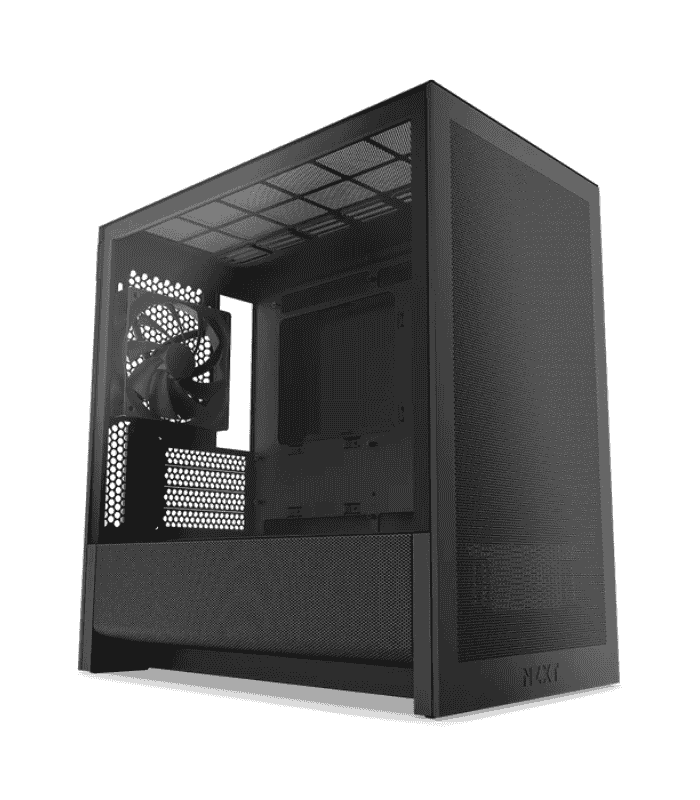 NZXT H3 Flow Micro ATX Airflow PC Case All Black High-Airflow Design