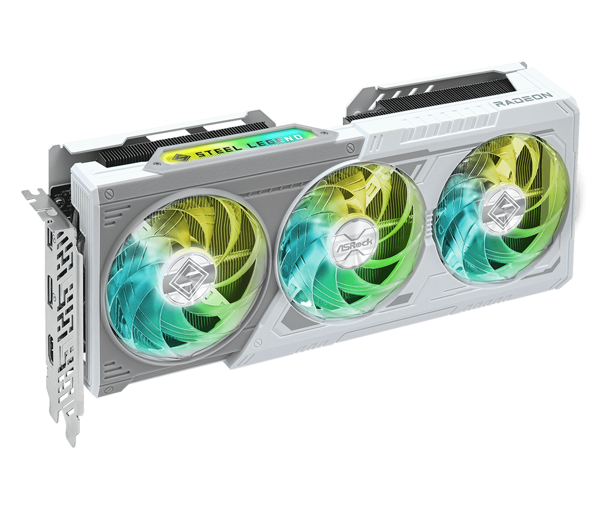 Radeon RX 9060 XT Steel Legend 16GB OC(L3) Asrock RX 9060 XT Steel Legend 16GB OC RGB Lighting White - Image 3
