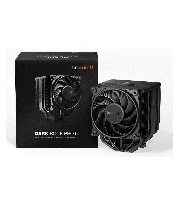 Be Quiet! BK036 Dark Rock Pro 5 Heatsink & Fan, Intel/AMD, 2 Silent Wings Fans, Speed Switch, 270W TDP