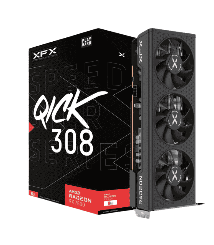 XFX RX 7600 Speedster QICK 308 8GB DDR6 2755MHz Clock