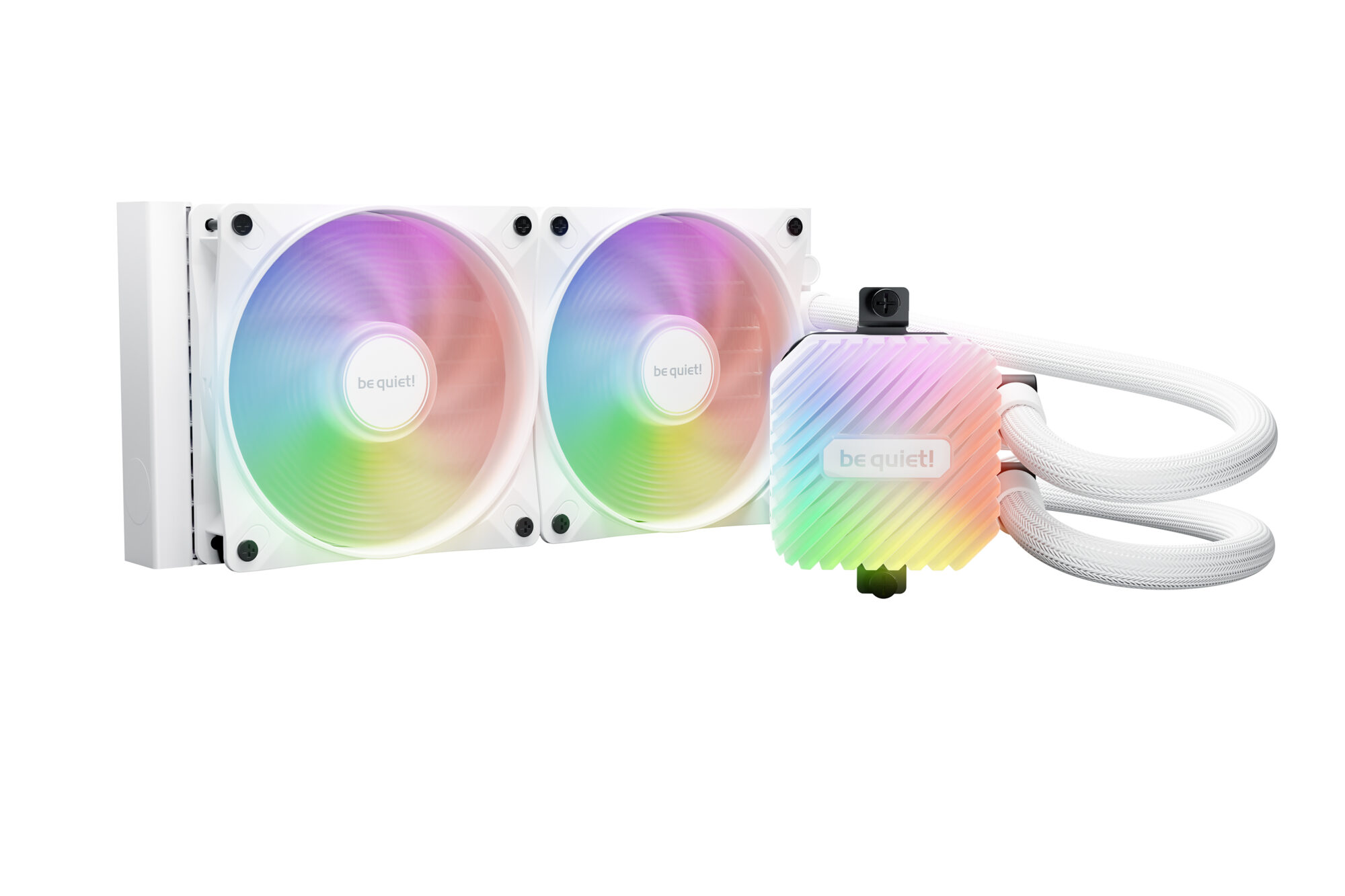 Be Quiet! Light Loop 240mm ARGB Liquid CPU Cooler, 2x Light Wings LX PWM Fans, ARGB Cooling Block, ARGB-PWM-Hub, White - Image 2