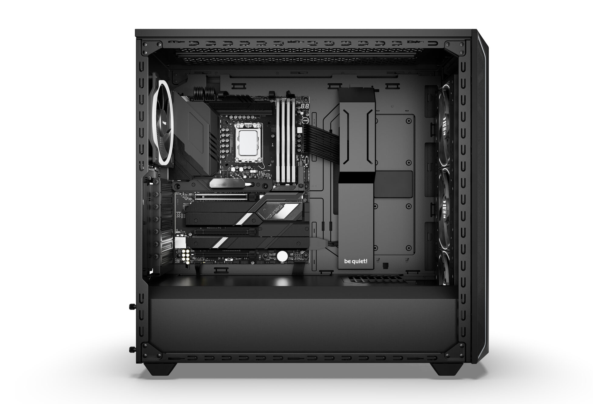 Be Quiet! Shadow Base 800 FX RGB Gaming Case w/ Glass Window, E-ATX, ARGB Front Strips & Controller, 4x ARGB Fans & Hub, Mesh Airflow, USB-C, Black - Image 2
