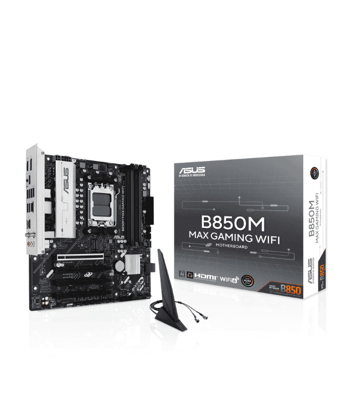 Asus B850M MAX GAMING WIFI AMD B850 AM5 Micro ATX 4 DDR5 HDMI Wi-Fi 6E 3x M.2