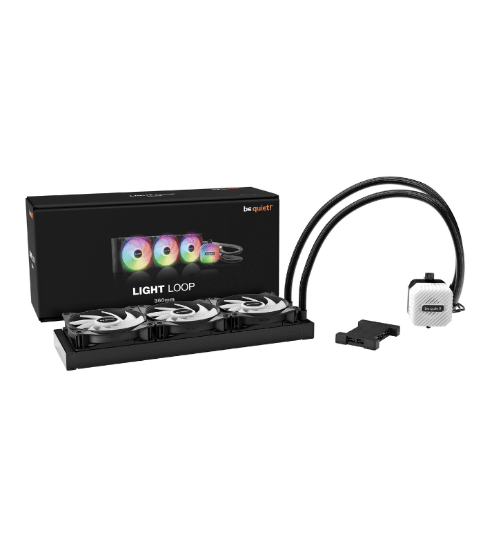 Be Quiet! Light Loop 360mm ARGB Liquid CPU Cooler, 3x Light Wings LX PWM Fans, ARGB Cooling Block, ARGB-PWM-Hub