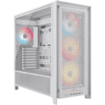 Corsair FRAME 5000D RS Modular Gaming Case w/ Glass Side, E-ATX, 4x ARGB Fans, InfiniRail Fan Mounting, USB-C, ARGB Strip, Asus BTF Compatible, White