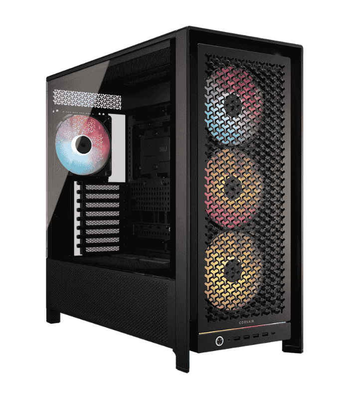 Corsair FRAME 5000D RS Modular Gaming Case w/ Glass Side, E-ATX, 4x ARGB Fans, InfiniRail Fan Mounting, USB-C, ARGB Strip, Asus BTF Compatible, Black