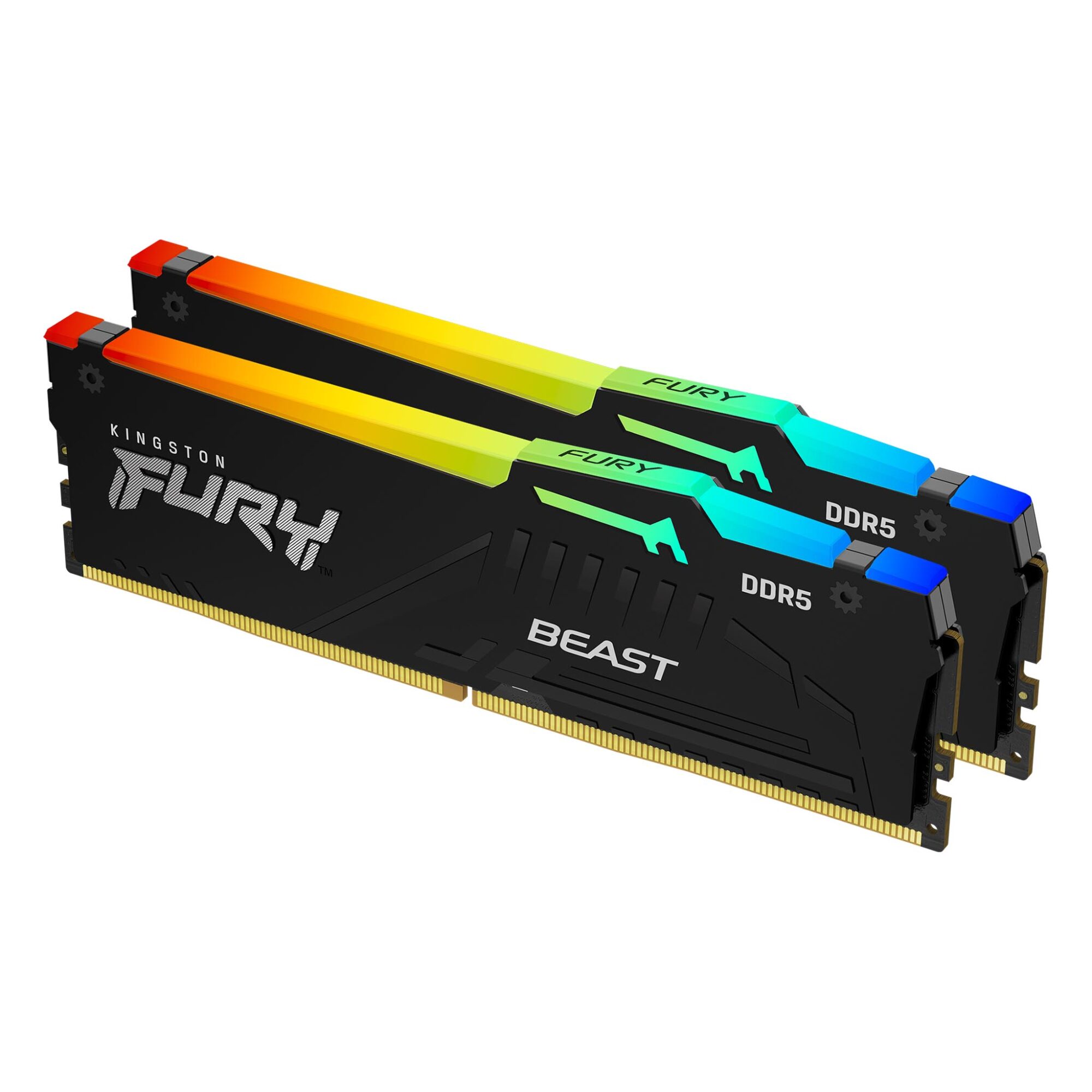 Kingston Fury Beast RGB 32GB Kit (2 x 16GB), DDR5, 5600MHz, CL36, 1.25V, ECC, PMIC, AMD EXPO & Intel XMP 3.0, Black, DIMM Memory - Image 2