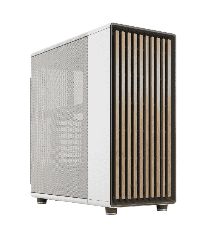 Fractal Design North Chalk White (White Solid) Case, ATX, Fine Mesh Side, 2 Fans, USB-C, Oak Front