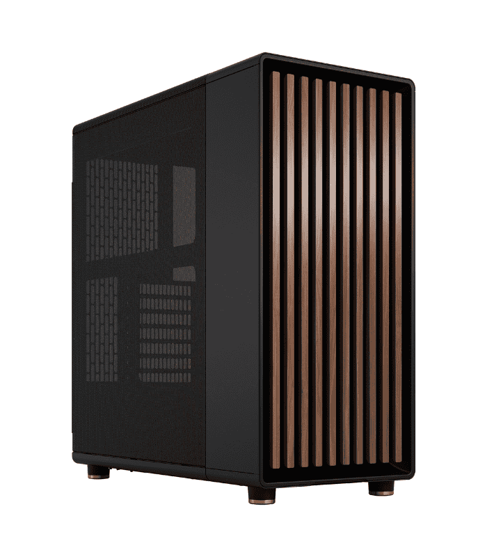 Fractal Design North Charcoal Black (Black Solid) Case, ATX, Fine Mesh Side, 2 Fans, USB-C, Walnut Front