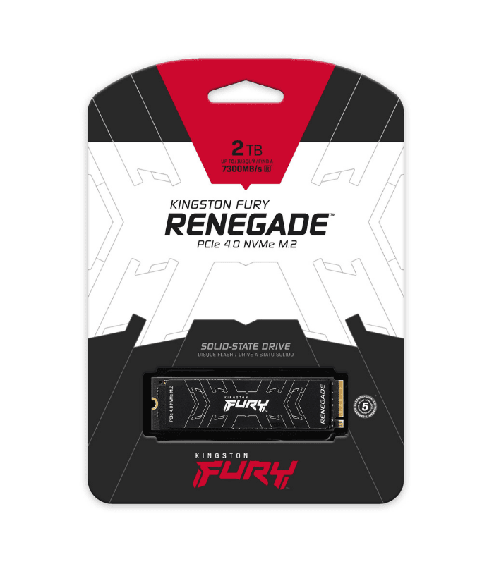 Kingston 2TB Fury Renegade Gen4 M.2 NVMe SSD M.2 2280 PCIe4 R/W 7300/7000 MB/s Aluminium Heatspreader