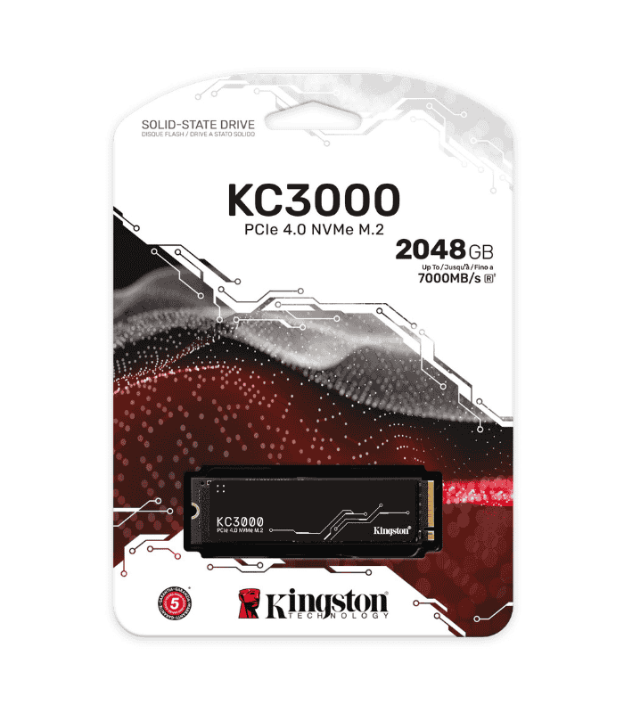 Kingston 2TB KC3000 M.2 NVMe Gen4 SSD M.2 2280 PCIe4 R/W 7000/7000 MB/s Aluminium Heatspreader