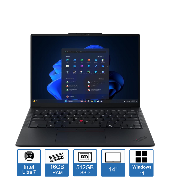 Lenovo ThinkPad E14 Gen 7 – 14″ WUXGA Display – Intel Core Ultra 7 225U – 16GB RAM – 512GB SSD – Windows 11 Pro – 1-Year Premium Warranty