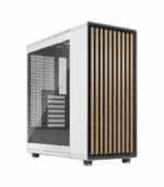 Fractal Design North Chalk White (TG Clear) Case w/ Clear Glass Window, ATX, 2 Fans, USB-C, Oak Front