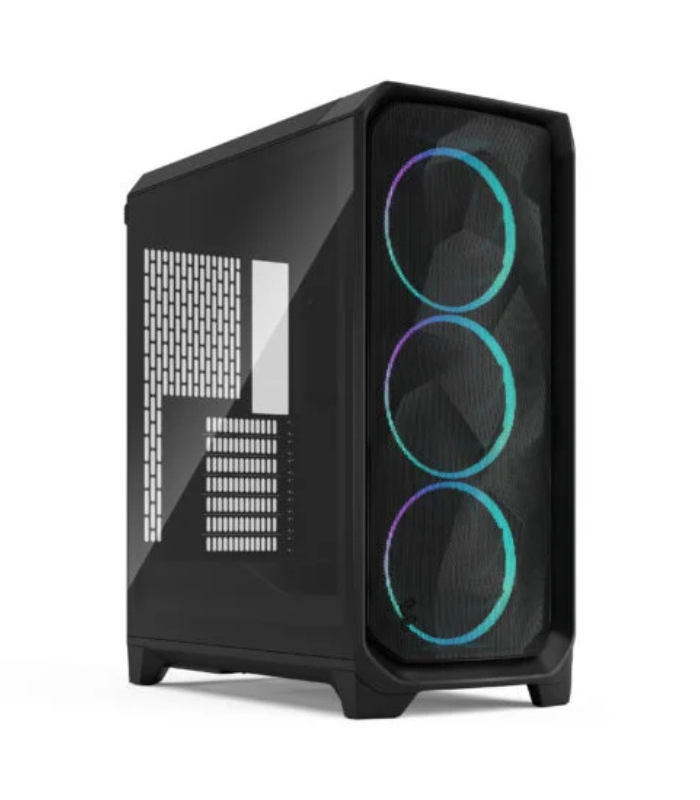 Fractal Design Meshify 3 (Black RGB TG Light) Gaming Case w/ Light Tint Window, E-ATX, Mesh Front, 3x RGB Fans, USB-C