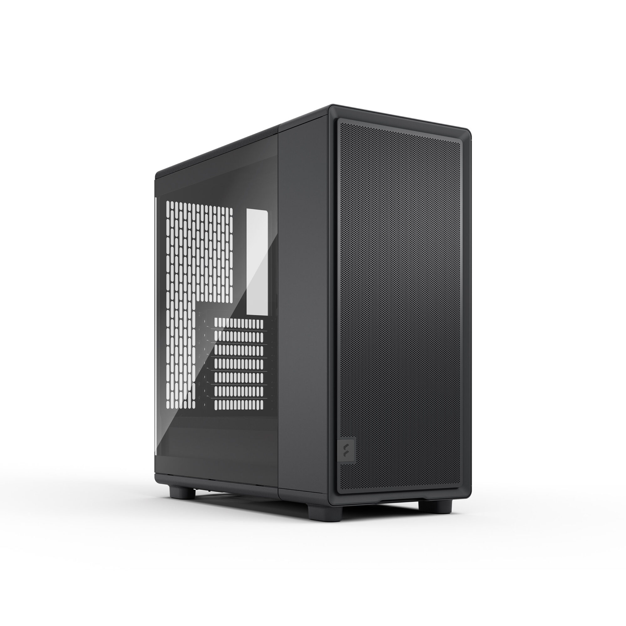 01_Epoch_black_TGL_Left-Front Fractal Design Epoch (Black TG Light) Case w/ Light Tint Window, ATX, 3x Momentum 12 Fans, Mesh Top & Front, USB-C 20Gbps - Image 4